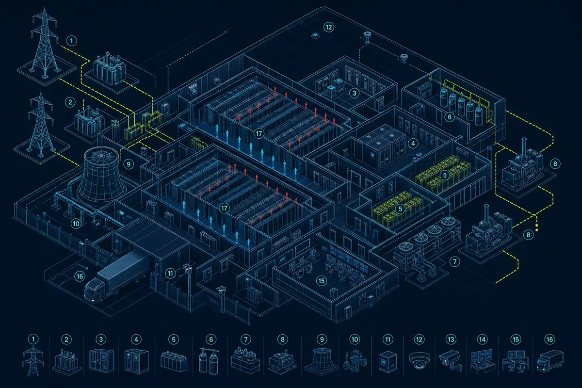 Архитектурная Blueprint-схема: Серверные и ЦОД