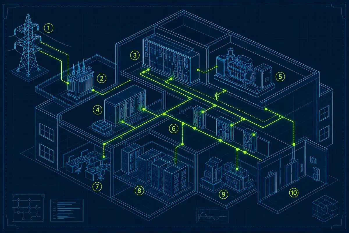 Архитектурная Blueprint-схема: ИБП и электропитание